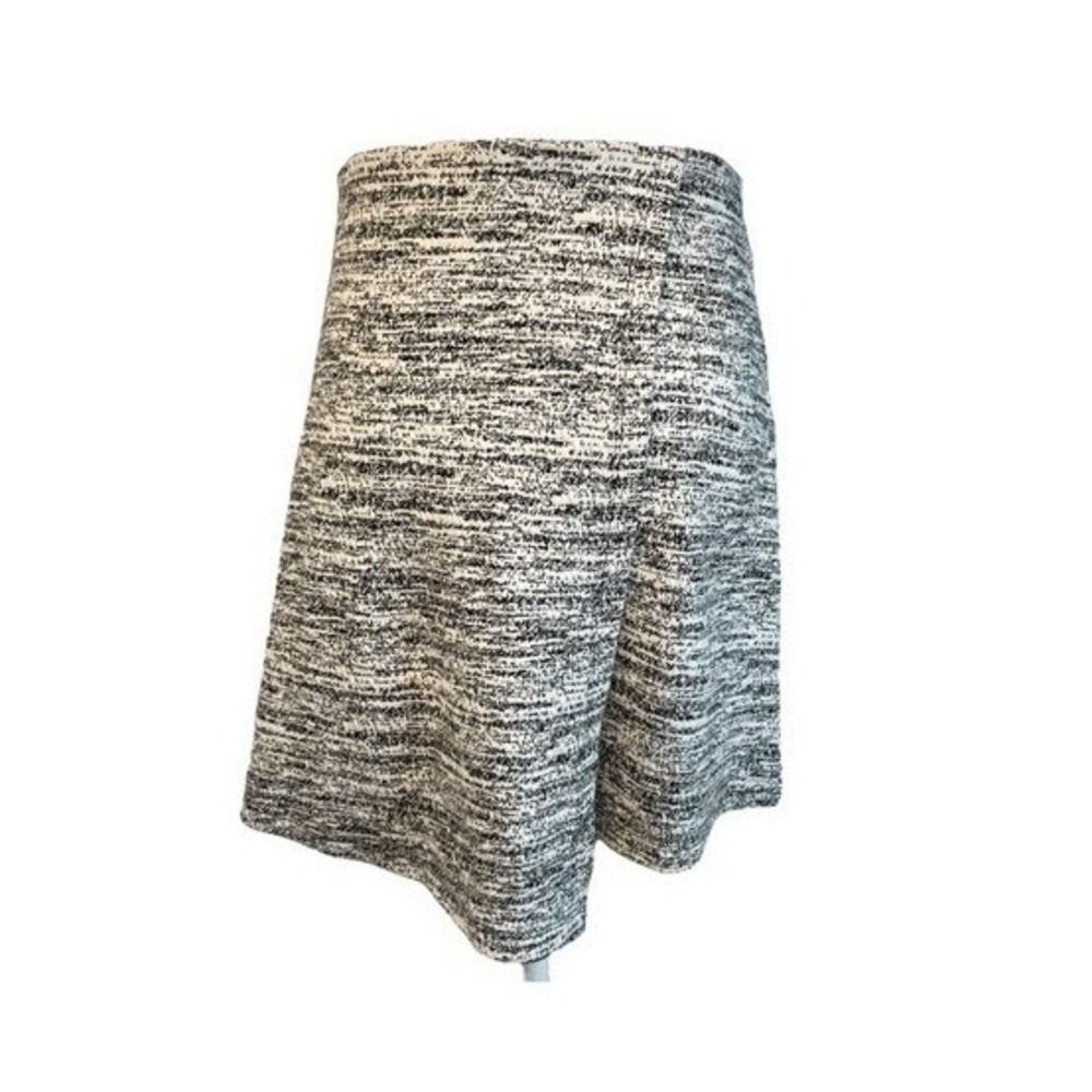 Halogen‎ Asymmetric Mini Skirt Heather Black White Knit Print Pattern XXS
